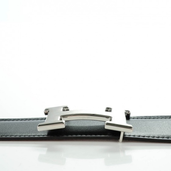 HERMES  Box Togo 32mm H Belt 90 Black Gold